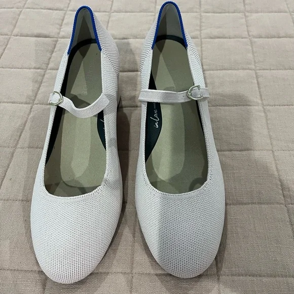 Rothy’s Ballerina Pink Mary Jane Block Heels. SHOES ARE PINK, NOT WHITE! - Picture 6 of 10